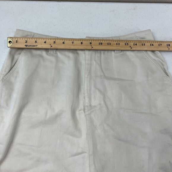 Paul Harris White Cotton Linen Knee-Length‎ Skirt Sz 12 Modest - Picture 11 of 13